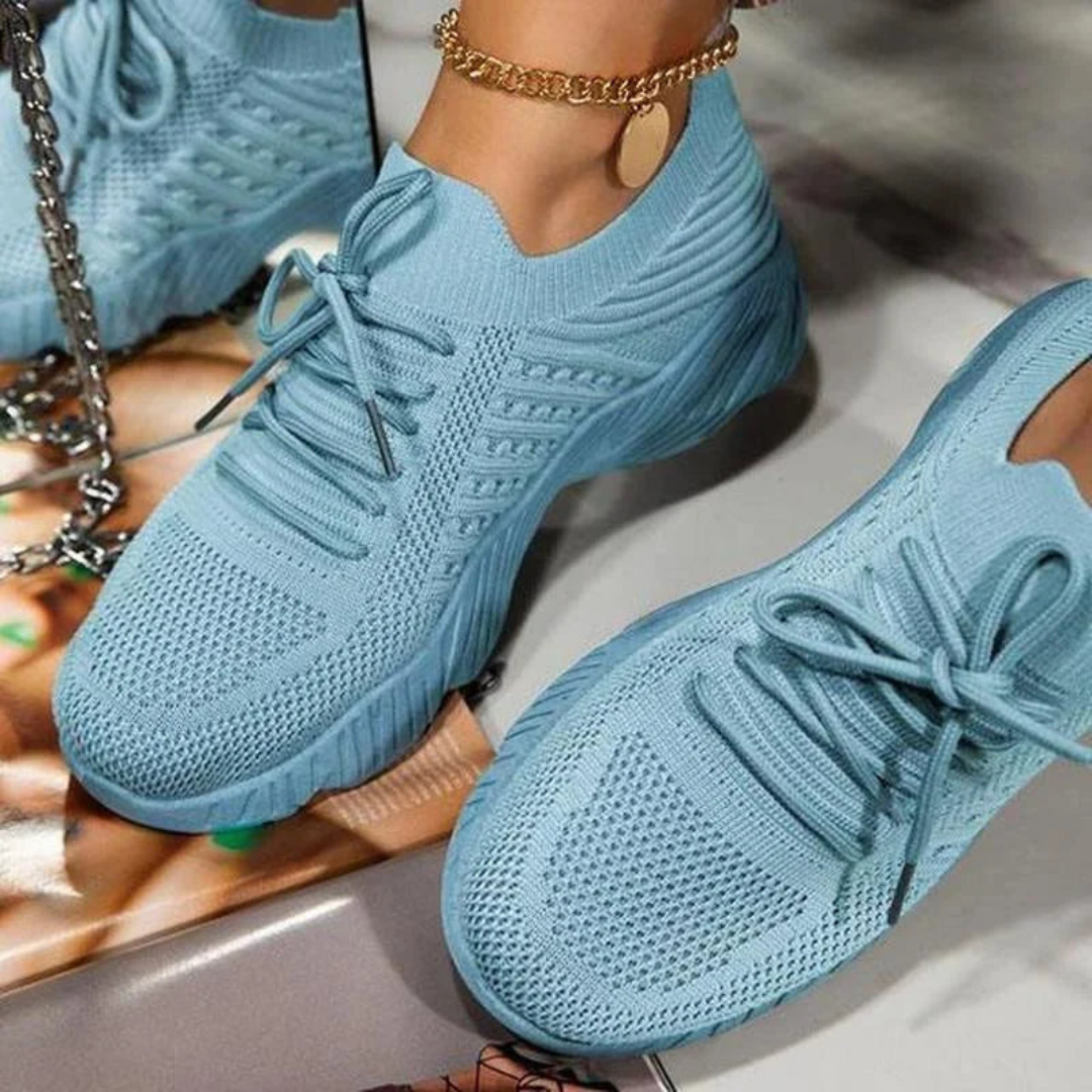 Andningsbara chunky-sneakers för dam med snörning – Saphira