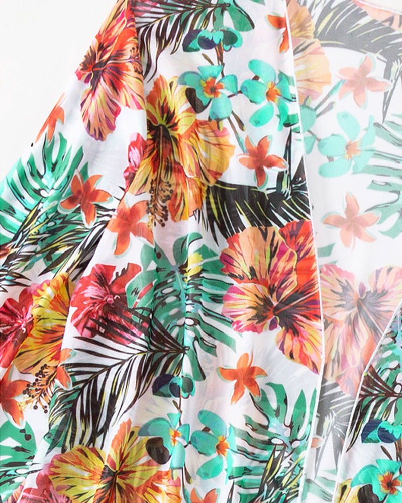 Tre-delad bikini-set med blommönster – Yara