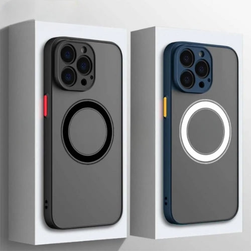 Matt magnetiskt mobilskal med MagSafe och fallskydd – 1+1 GRATIS