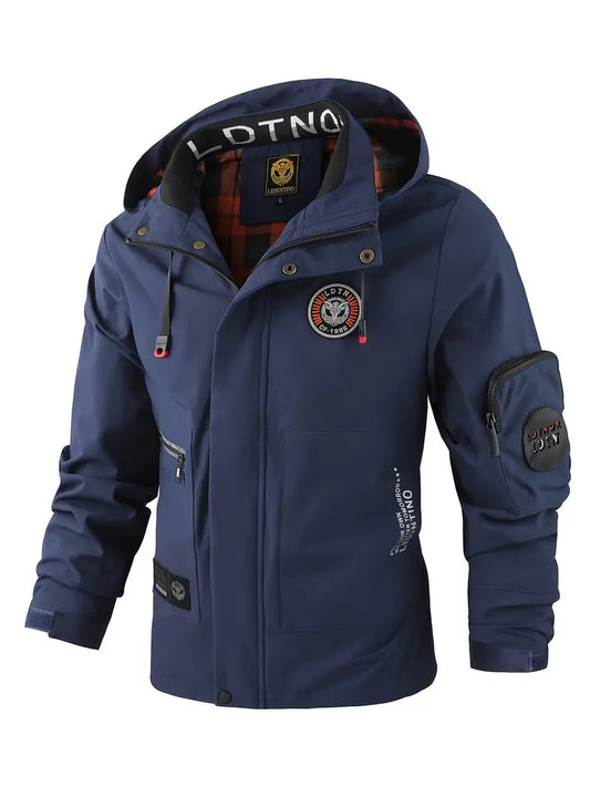 Lätt herrfriluftsjacka, vind- och vattentät med huva – Torben