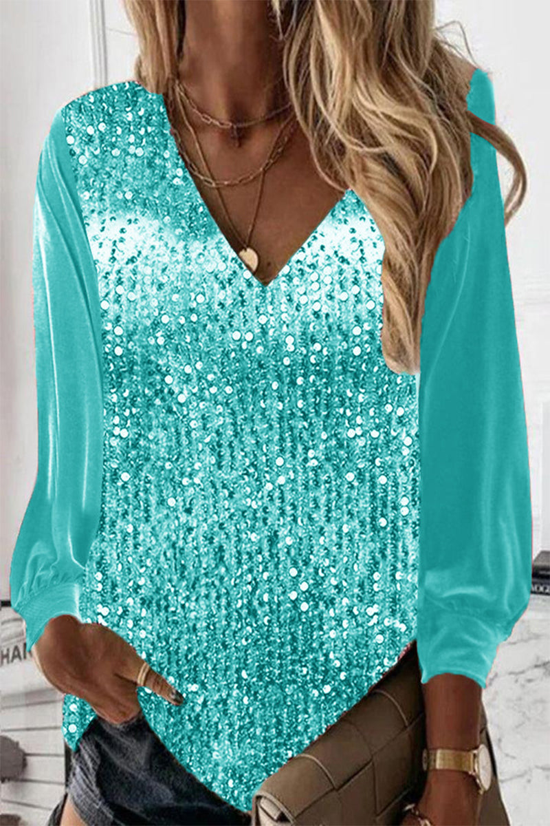 Höstlig damglitterblus – Elodie