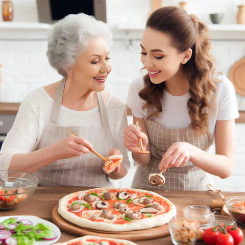 Avtagbar pizzaspade i björk med glidmekanism – Fornello