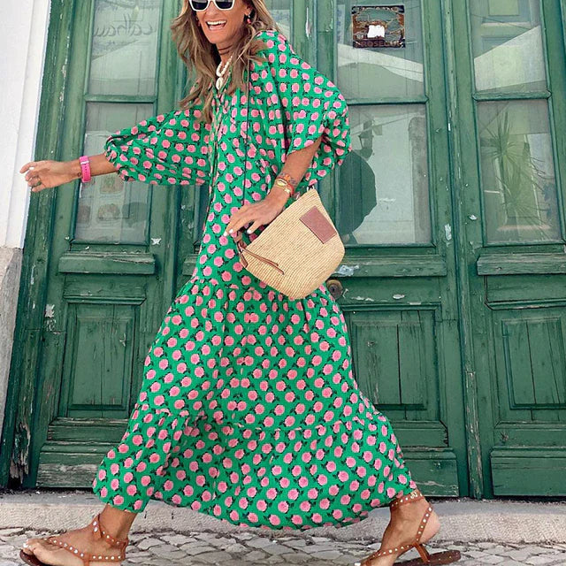 Boho sommarklänning i Ibiza-stil med lös passform – Elira