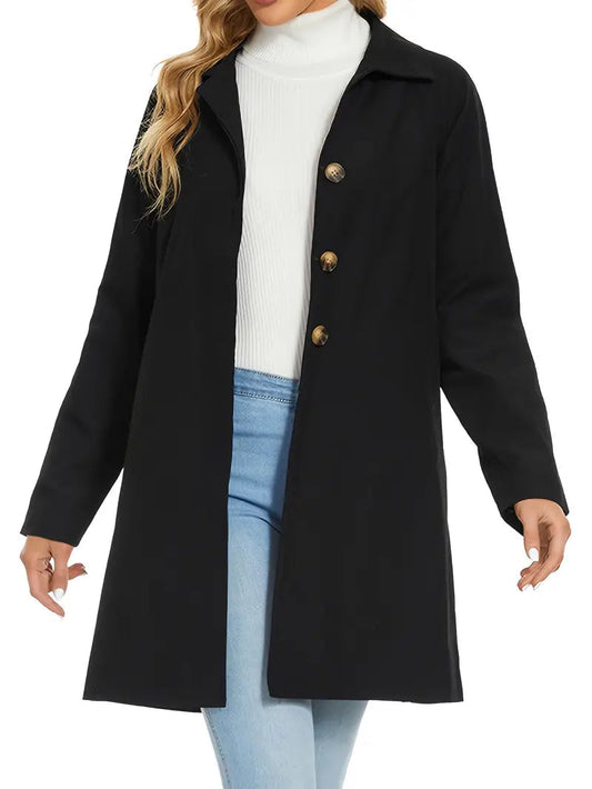 Lång damtrenchcoat med midjebälte – Amara