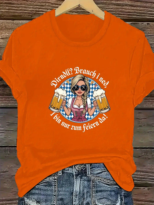 Damer Plus Size kortärmad t-shirt – Liesl Oktoberfest 2026