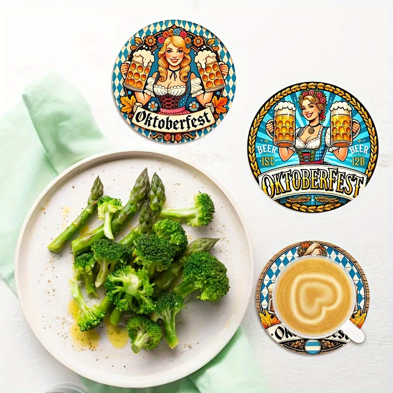 Set med träunderlägg (2×8 stycken) – BierMädchen Oktoberfest 2026