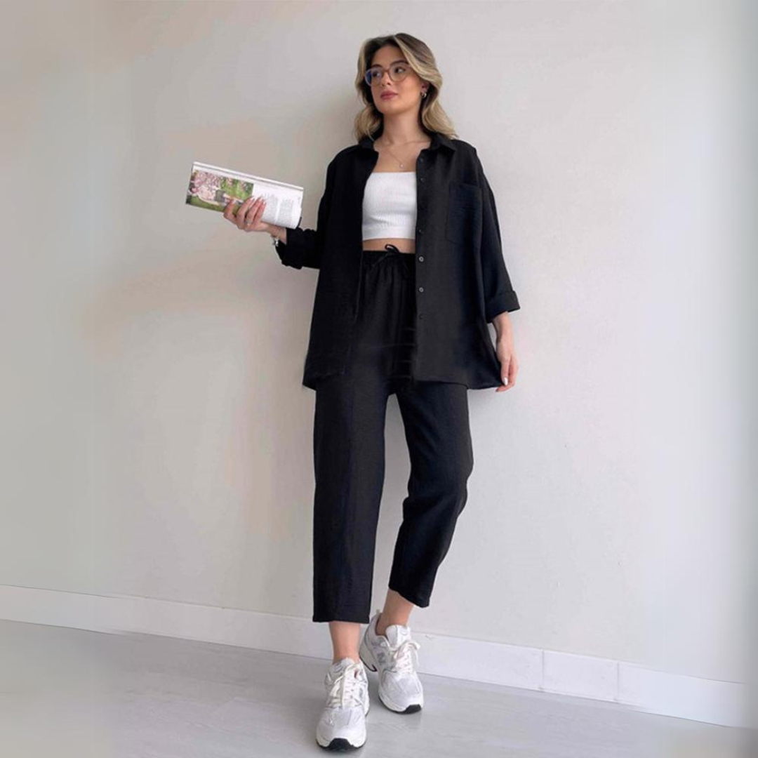 Lätt damlinne-set – Camille Höstkollektion