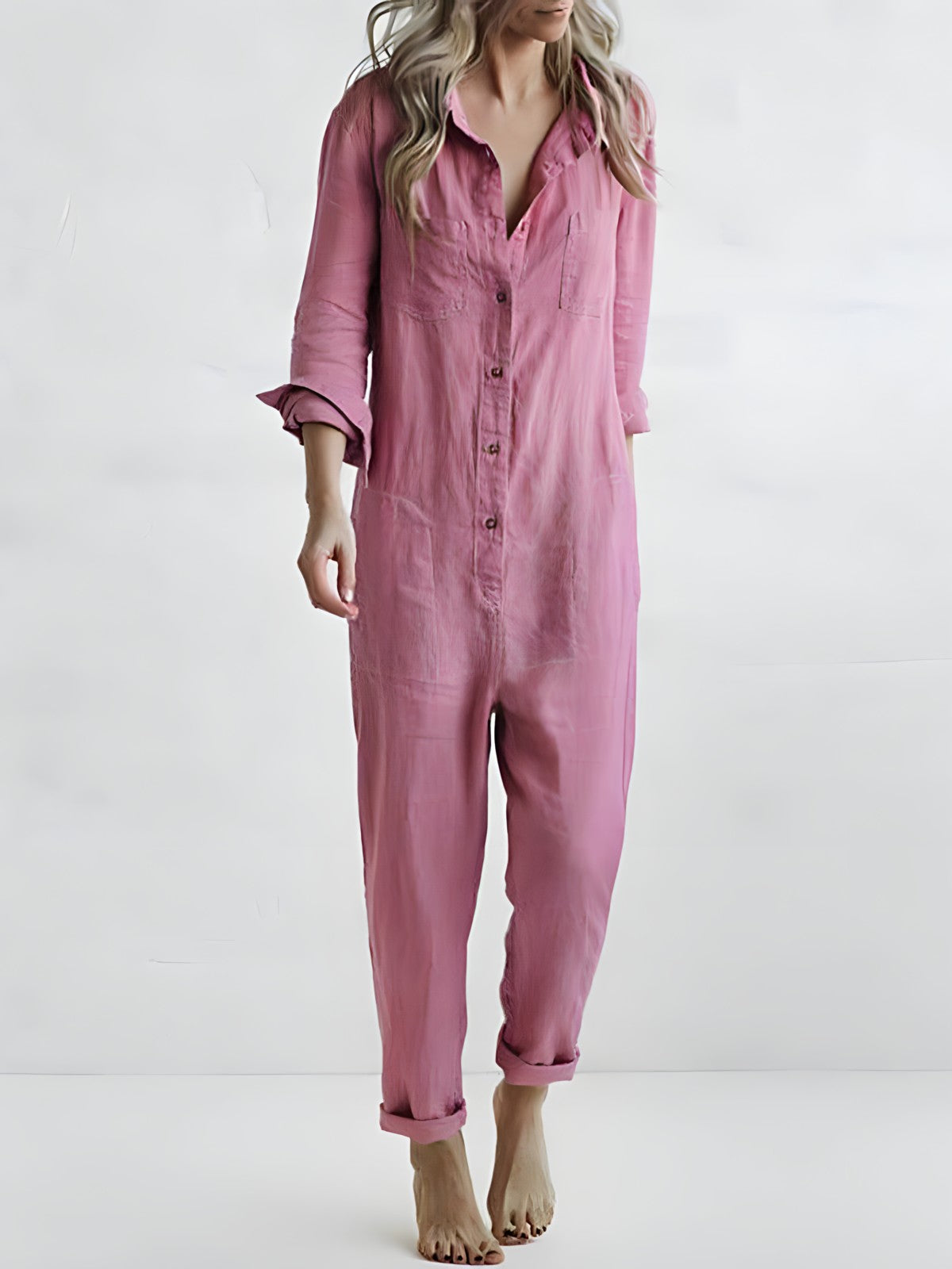 Höstig damoverall med knappslå – Amira