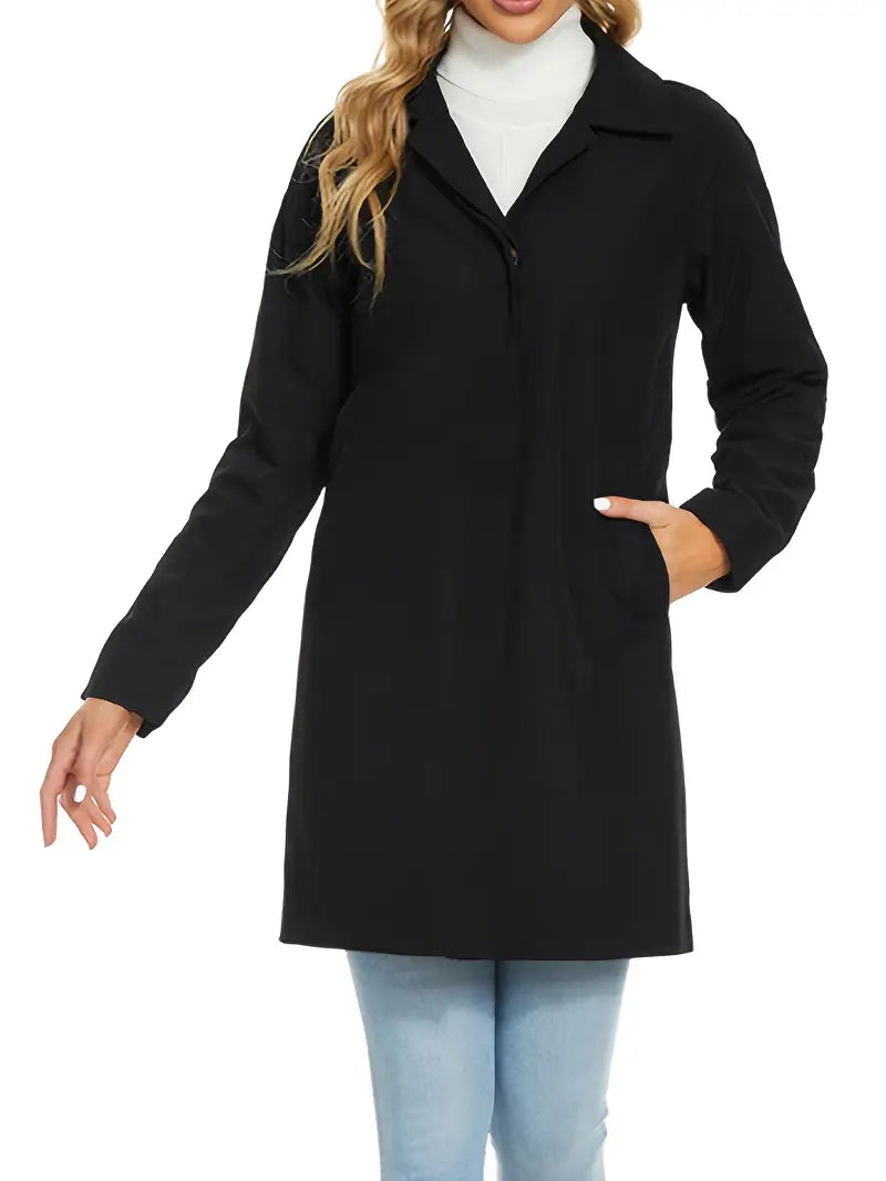 Lång damtrenchcoat med midjebälte – Amara