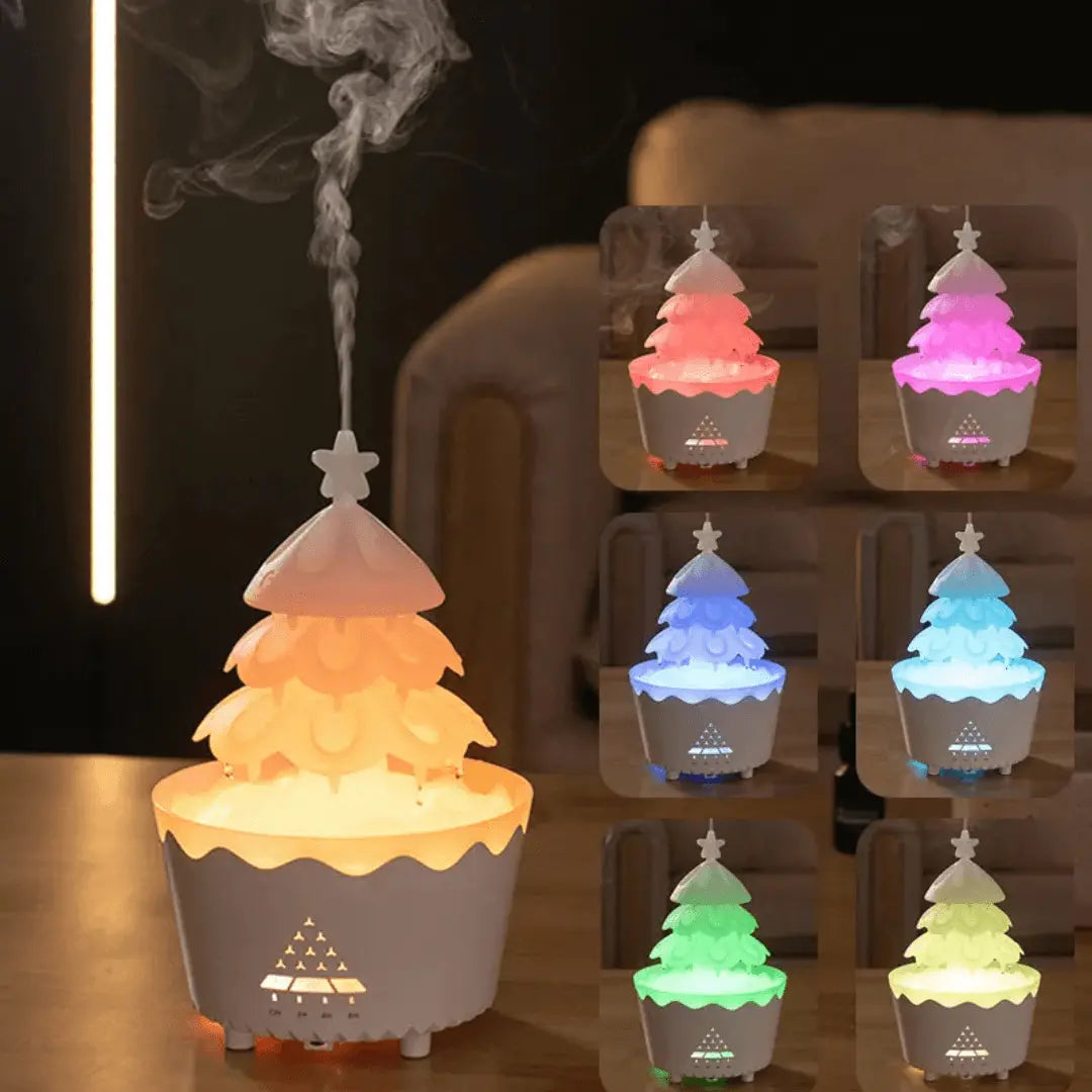 LED-Weihnachtsbaum-Luftbefeuchter, farbwechselnd, dekorativ, Aromatherapie, Nachtlicht.