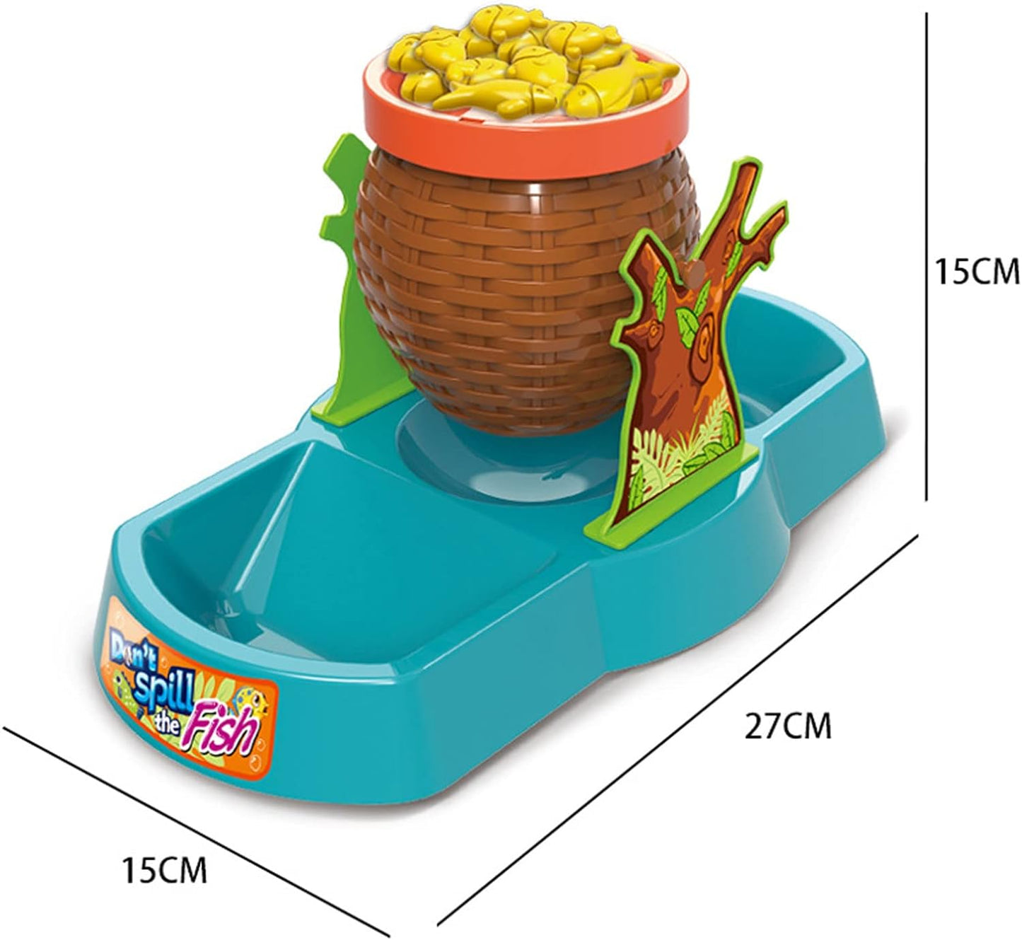 Kinderspielzeug Don't Spill the Fish, bunte Fische, Geschicklichkeitsspiel, 27x15x15 cm