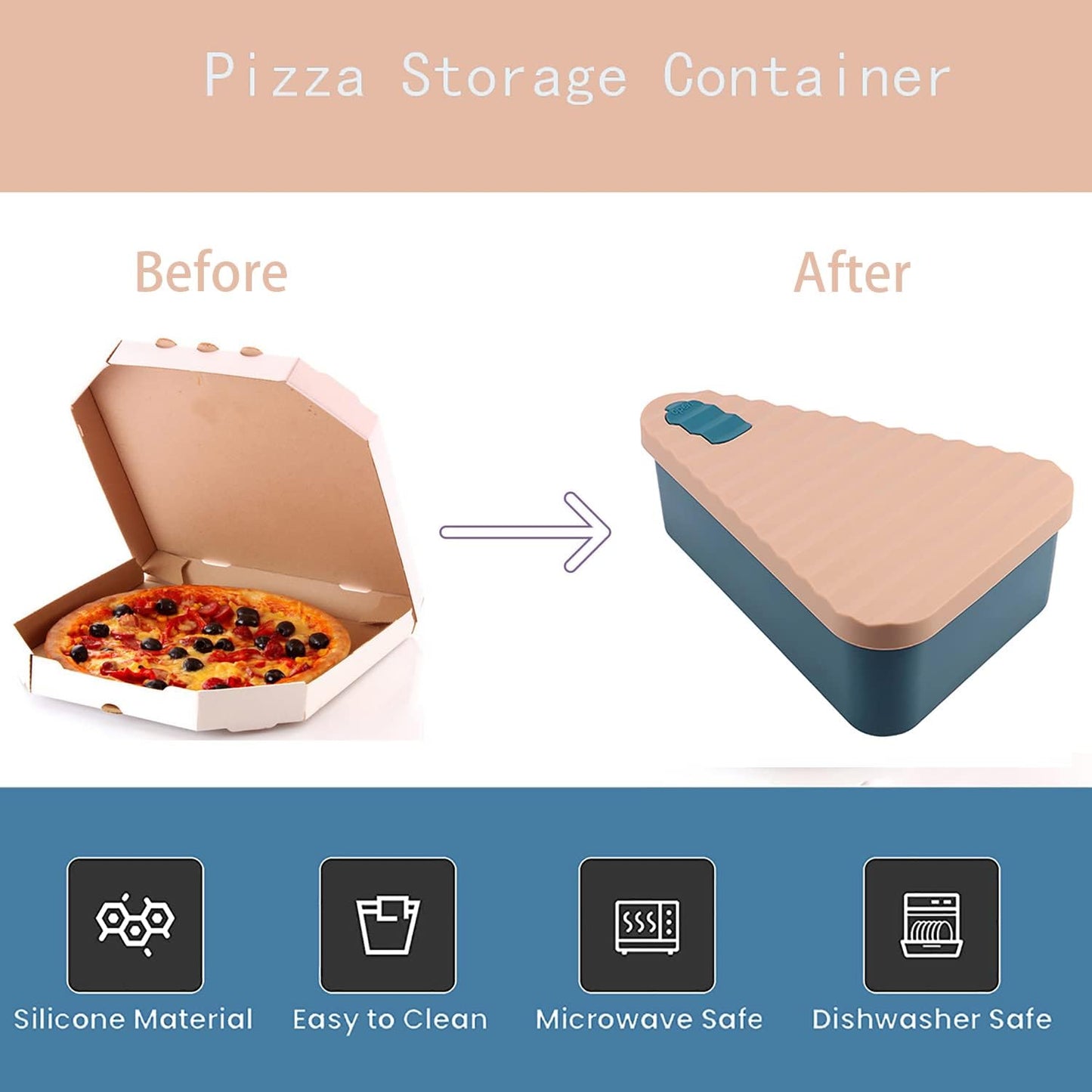 Återanvändbar pizzaförvaringsbehållare med 2 brickor – SliceSafe (1+1 GRATIS)