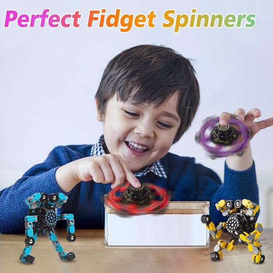 Formbar anti-stress fidget spinner för barn och vuxna – 4-pack
