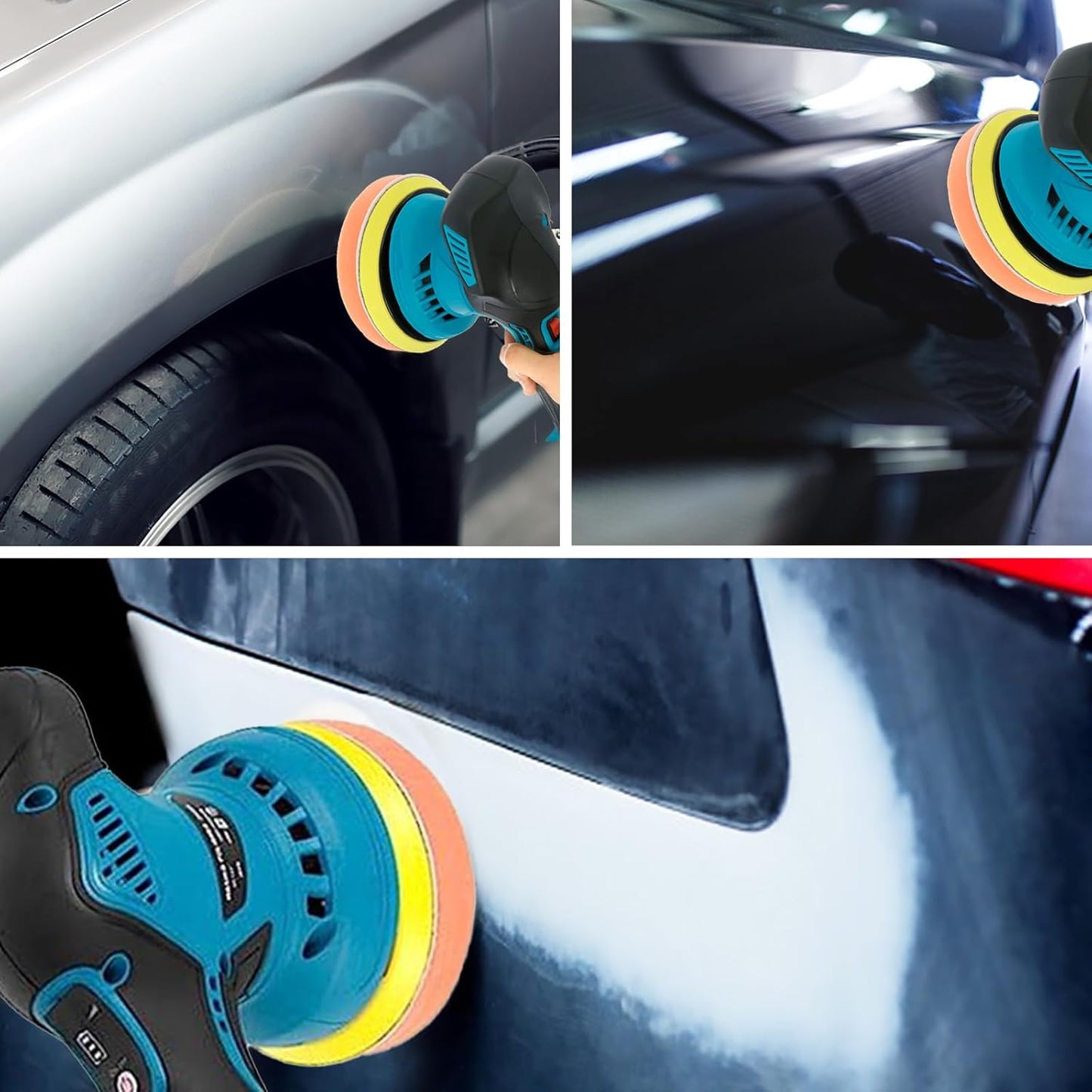 Batteridriven bilpolerare med dubbla batterier och 8-stegs hastighetskontroll – Torvex