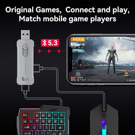 RGB-gamingtangentbord och muscombo – Ergonomiskt adapterset för handkontroll – Zyvorn