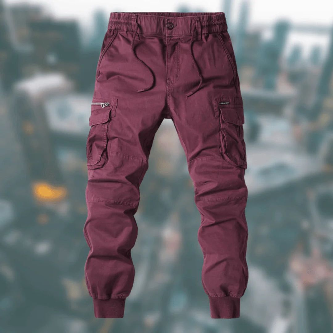 Höstliga avslappnade herr cargo-joggingbyxor – Lukas