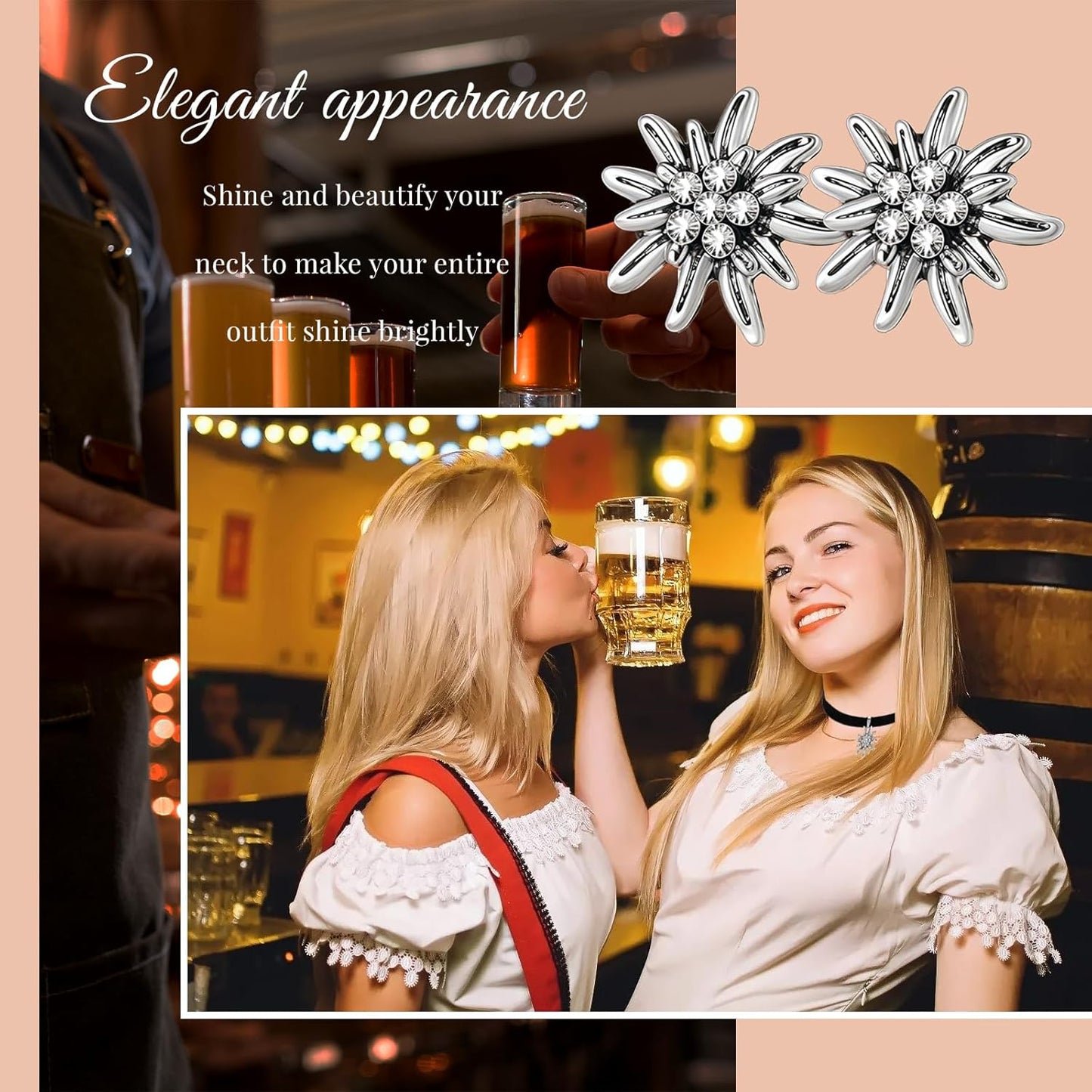 Damdens Edelweiß smyckeset – AlpenLiebe Oktoberfest 2025