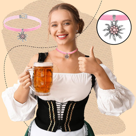 Edelweiß smyckeset med sammetsband – AlpenRosé Oktoberfest 2025