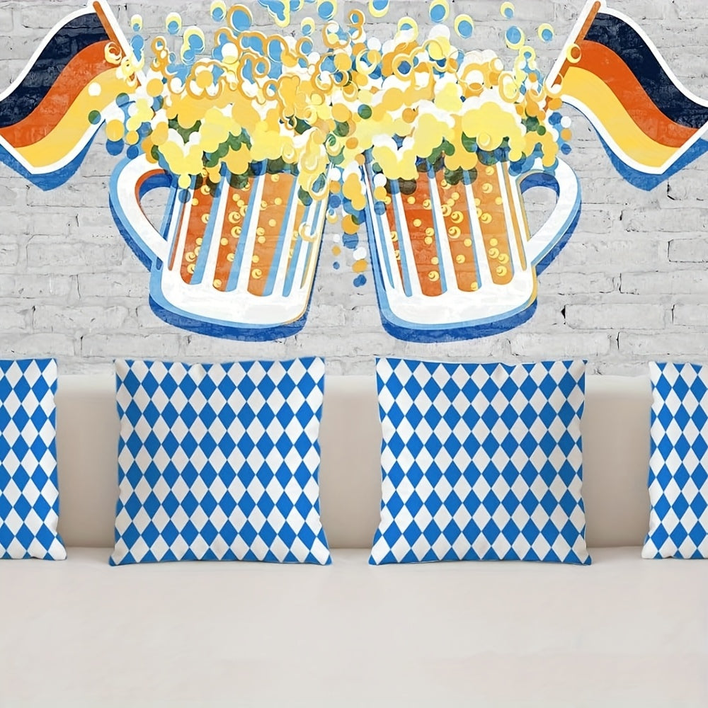 4 stycken Oktoberfest kuddöverdrag med diamantsmönster – DiamantKuddSet Oktoberfest 2026