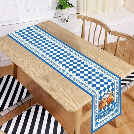 1 styck bords löpare med rombmönster – WiesnLäufer Oktoberfest 2025
