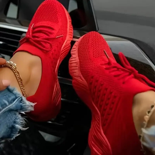 Andningsbara chunky-sneakers för dam med snörning – Saphira