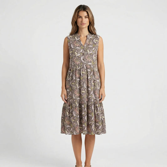 Ärmelloses Midikleid Mit Stufenrock - Dana