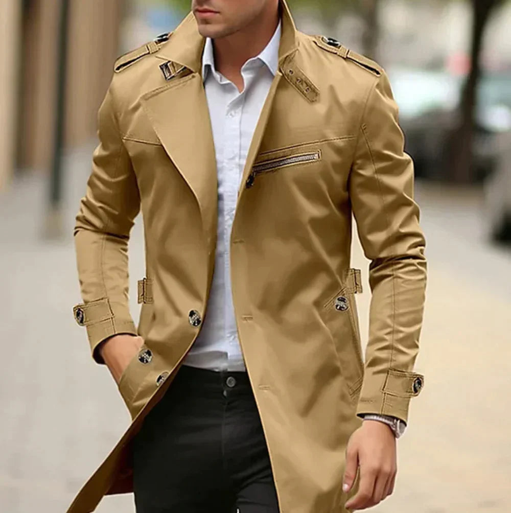 Höstlig klassisk herrtrenchcoat – Fabrizio