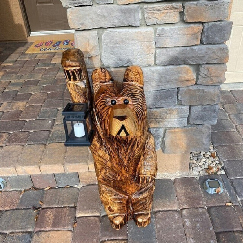 Carved Standing Lantern Statue - Bearlume