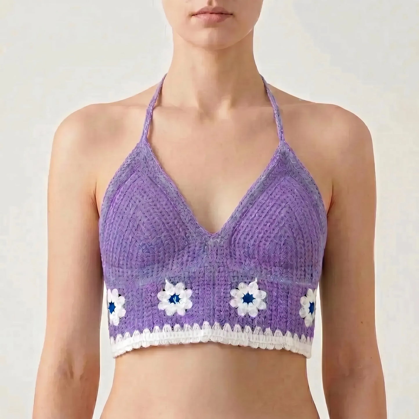 Crochet Halter Crop Top - Eva