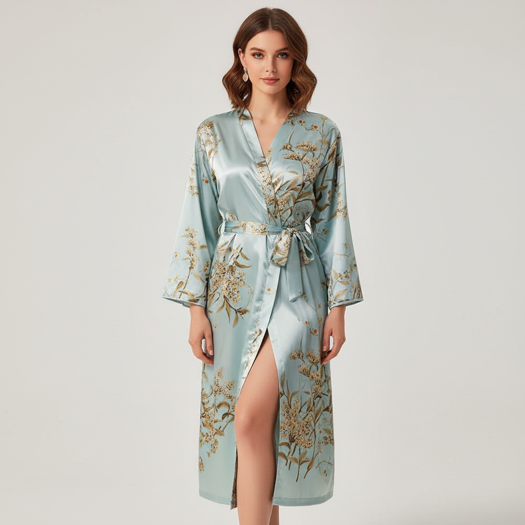 Eleganter Satin Bademantel - Lara