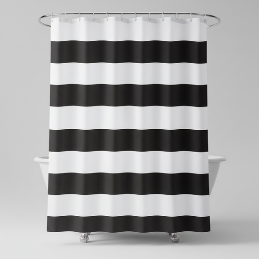 Gestreifter Textil Duschvorhang - WavePanel