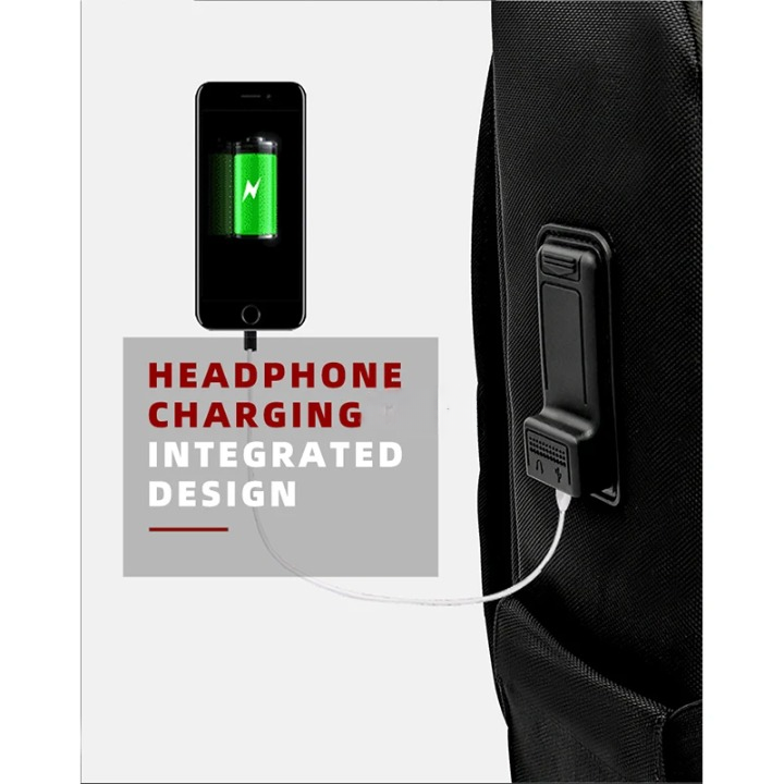Business-reseryggsäck med intelligent fingeravtryckslås – stöldsäker USB-laddningsdesign
