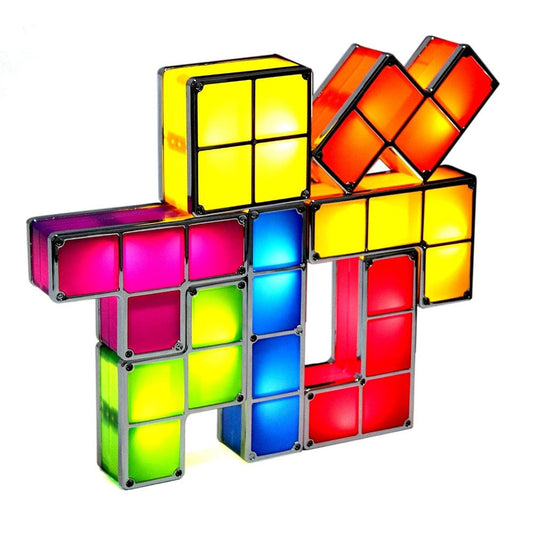 Bunte Tetris-Lampe, LED, modular, stapelbar, Retro-Design, Dekoration, Geschenkidee.