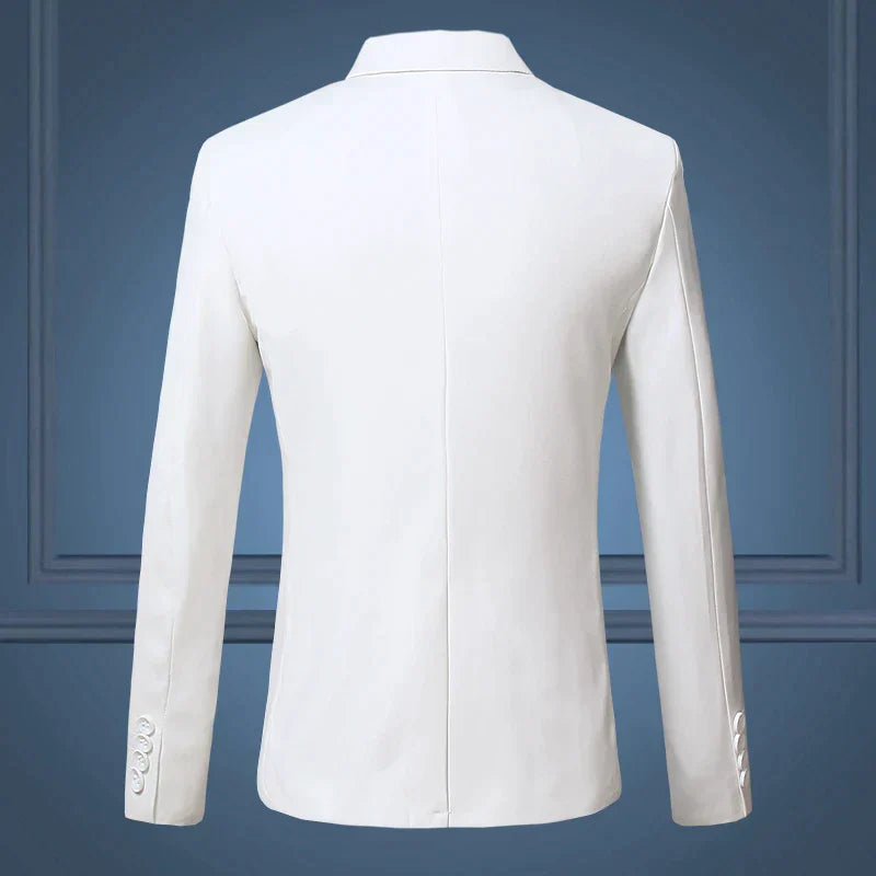 Herren Slim Fit Anzugjacke, weiß, elegant, Business Casual, große Größen, hochwertig.