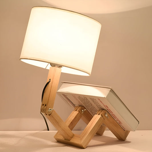 Flexibel robot skrivbordslampa i massivt trä - LumoBot