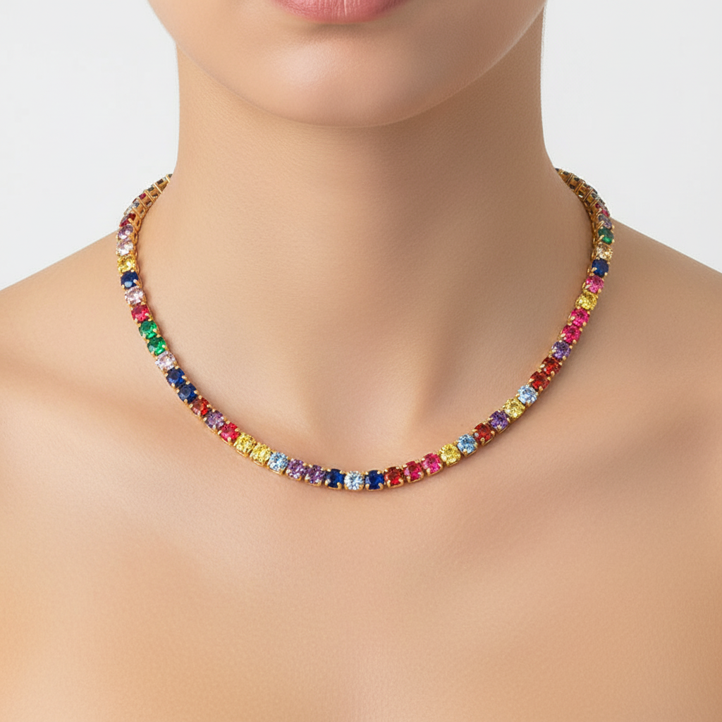 Kristallbesetzte Halskette - CrystalNecklace