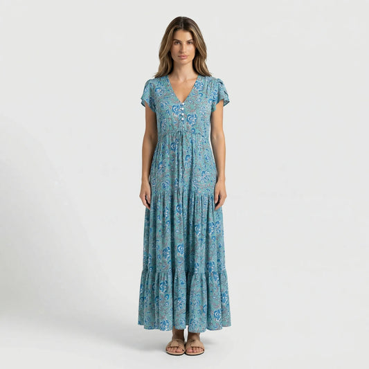 Maxi Kleid Mit V Ausschnitt - Mandy