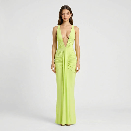 Maxikleid Mit Tiefem V Ausschnitt - Alisha