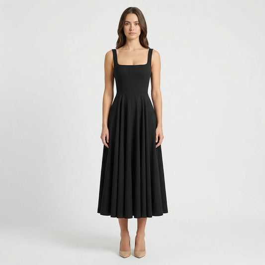 Midi Kleid Mit Hoher Taille - Sofie