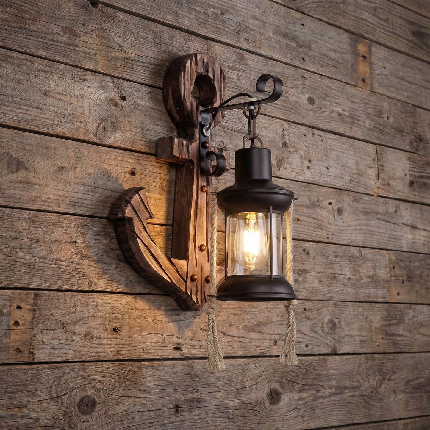 Nautical Anchor Wall Sconce - NautiGlow