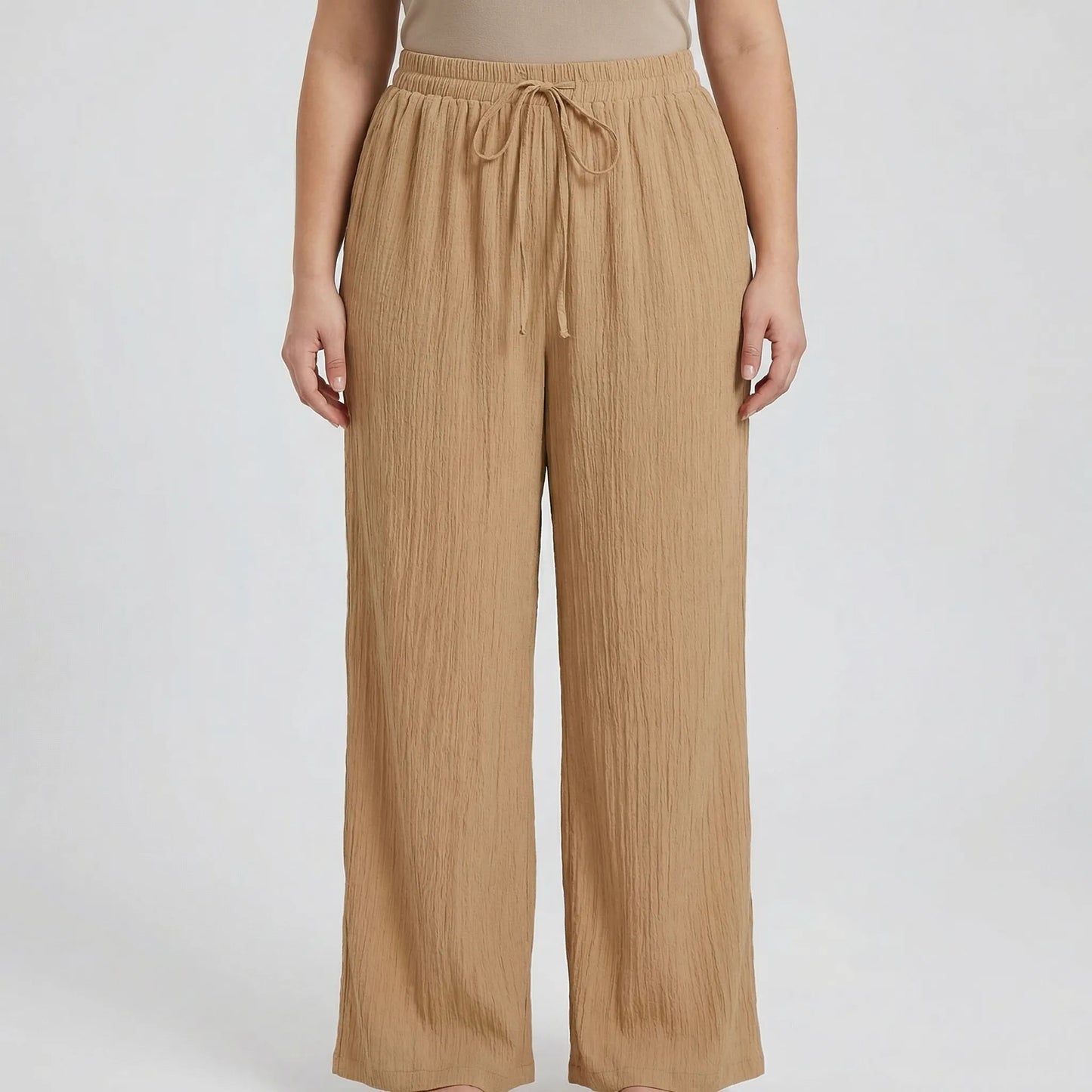 Plus Size Wide Leg Casual Pants - Tonya