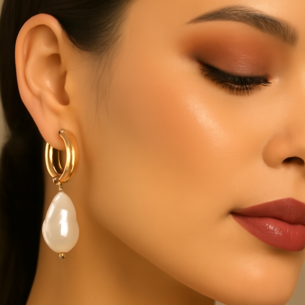 Retro cirkelpärlor | Vintage cirkelpärlor örhängen