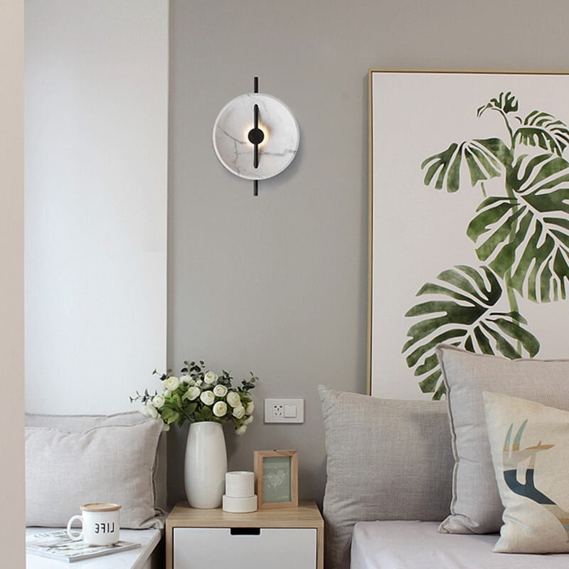 Round Marble Effect Sconce - Marbelleo