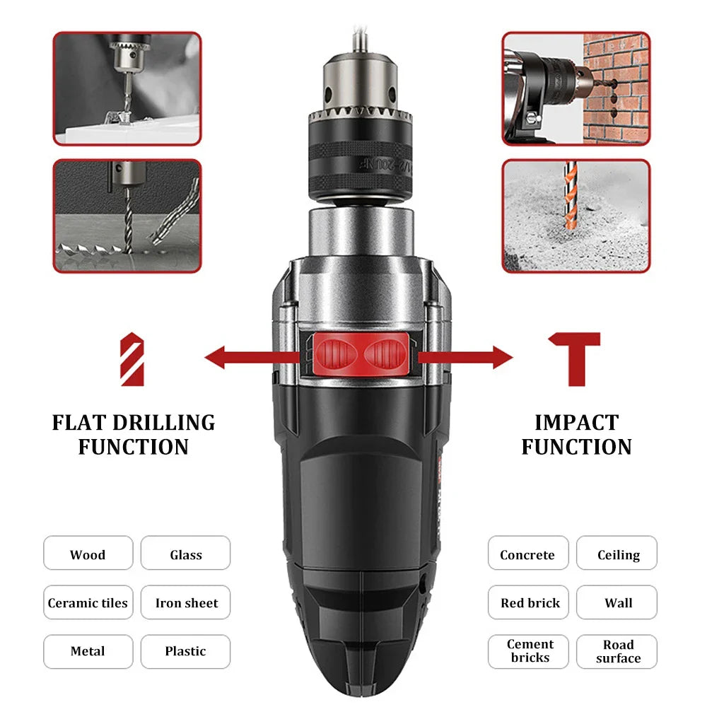 780W elektrisk hackare & borr med variabel hastighet – DrillForce