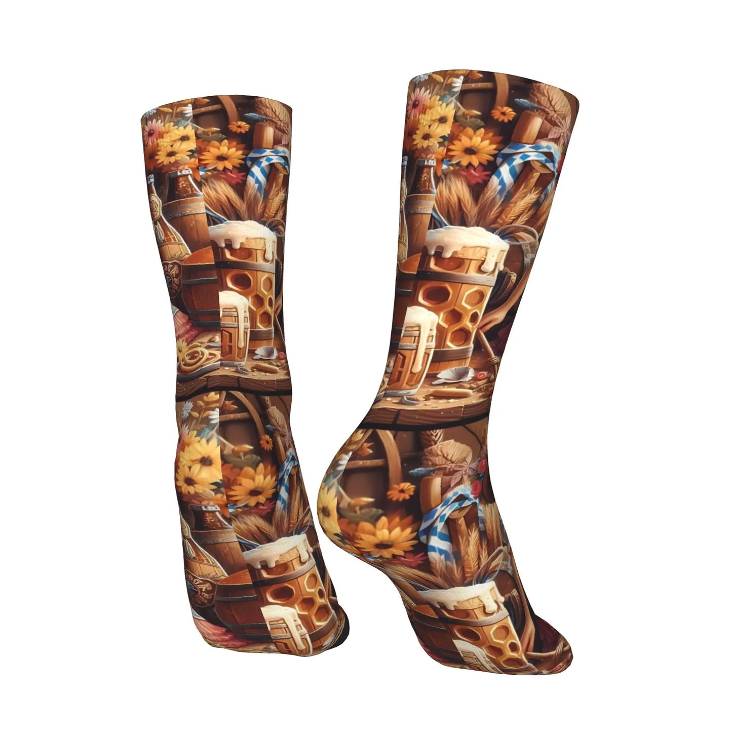 Strumpor med dirndl-motiv (2-pack) – traditionella dräktstrumpor för Oktoberfest 2026