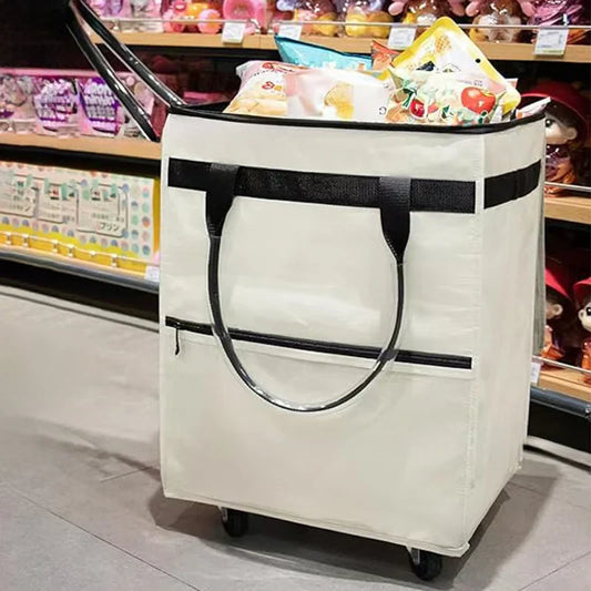 Återanvändbar matkasse med hjul – Rollex – (Stor kapacitet)