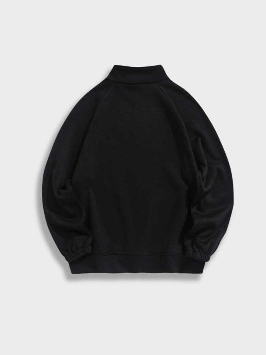 Schwarzer Pullover, langärmelig, aus Baumwolle, Unisex, modisch, bequem, Freizeitkleidung.
