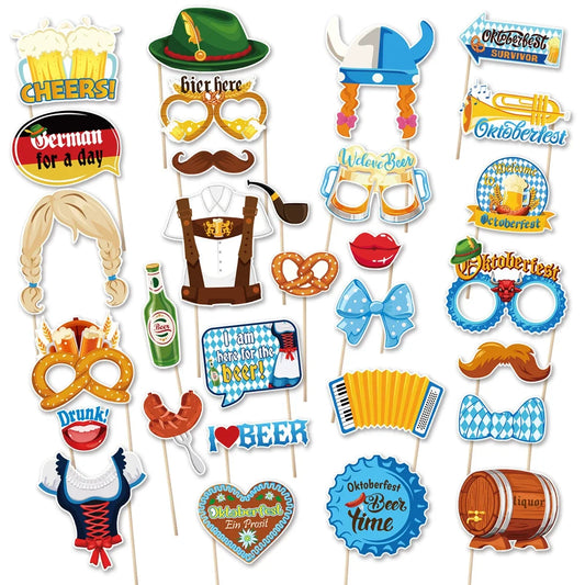 Fotorekvisita-set i Oktoberfest-design (30-delat) - 1+1 gratis - GaudiSpaß Oktoberfest 2026