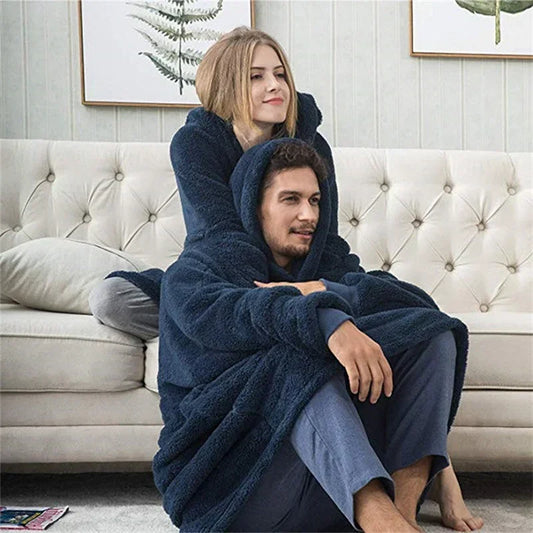 Oversized flanellfleece-tröja för damer och herrar – FleeceHaven