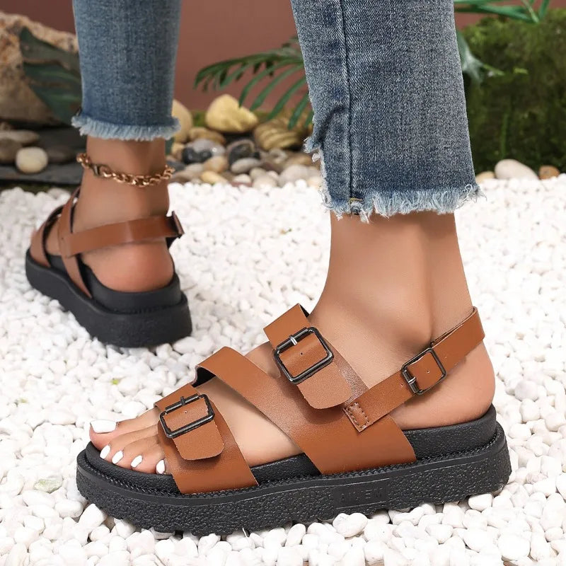 Bekväma veganska sandaler för seniorer med halkfri sula – Caitlyn